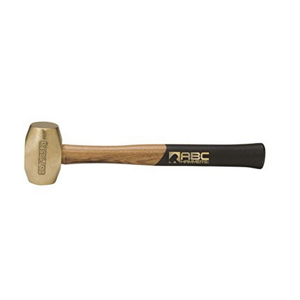 ABC Hammers 3 lbs. Brass Hammer with 12-1/2 in. Wood Handle