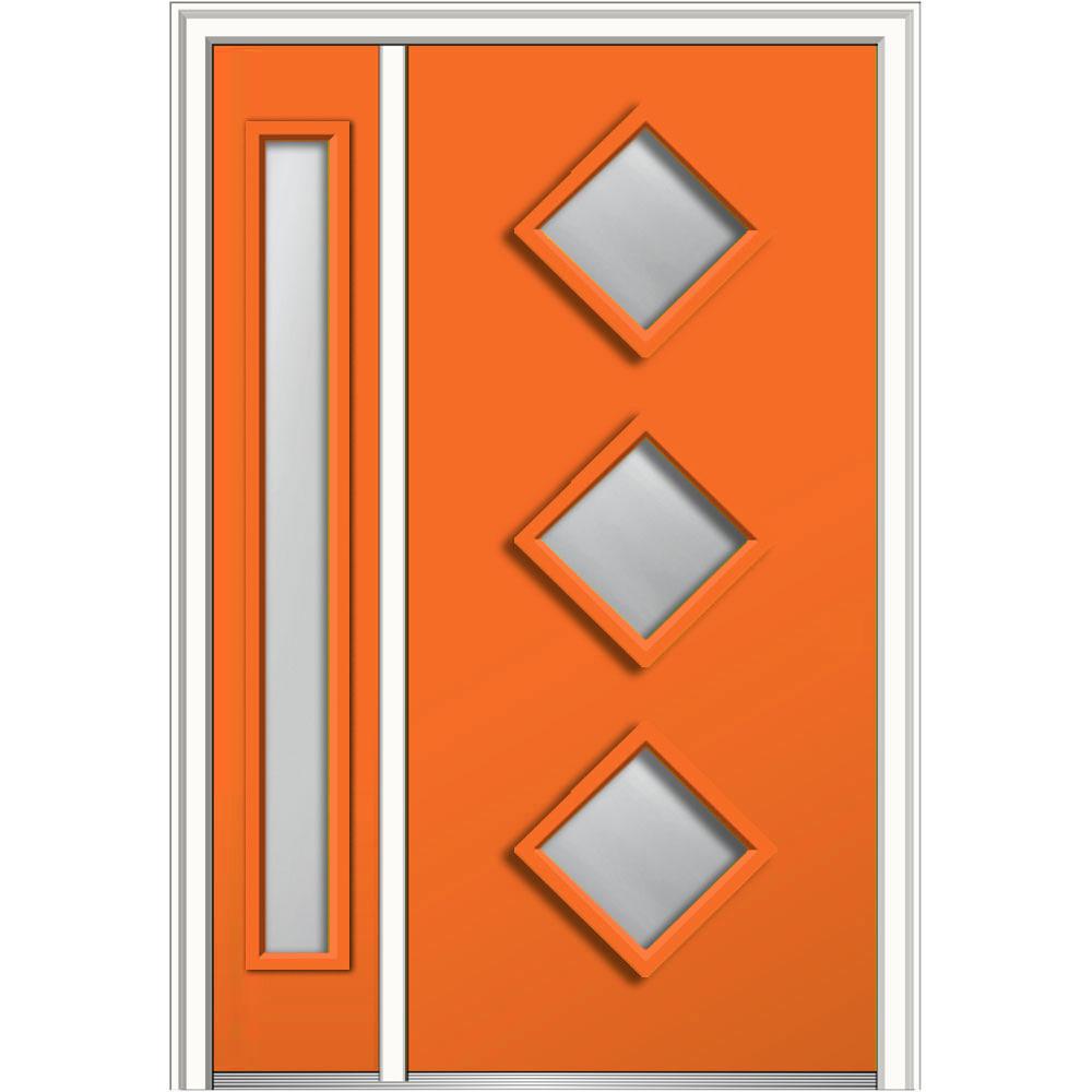 MMI Door 50 in. x 80 in. Aveline Frosted Glass RightHand 3Lite