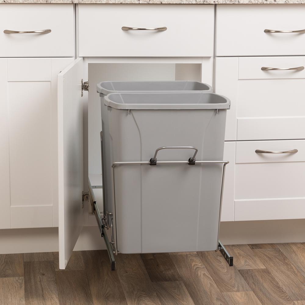 Home Decorators Collection 18 13 16 In H X 14 3 8 In W X 22 In D 28 75 Qt In Cabinet Double Bottom Mount Pull Out Trash Can Hdr Psw15 2 35p The Home Depot