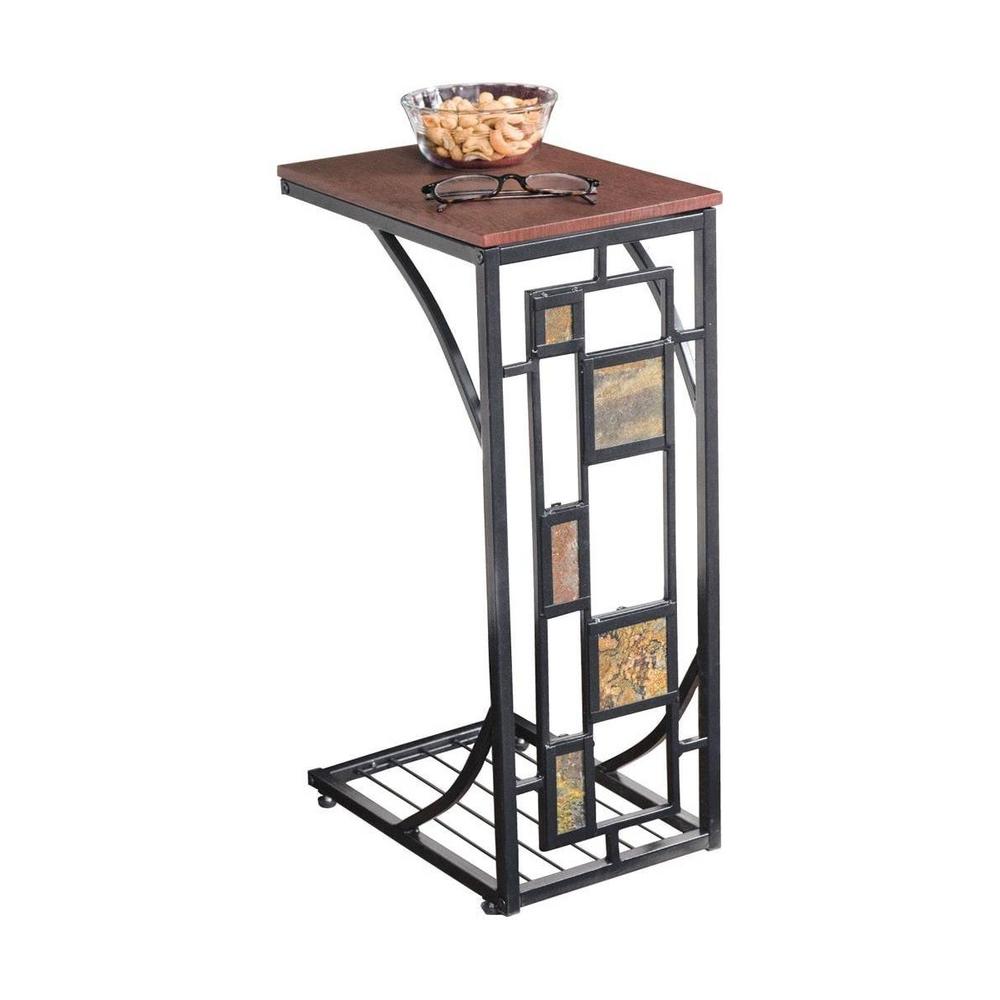Imperial Home Geometric Mosaic Red Square Design Sofa Side Table