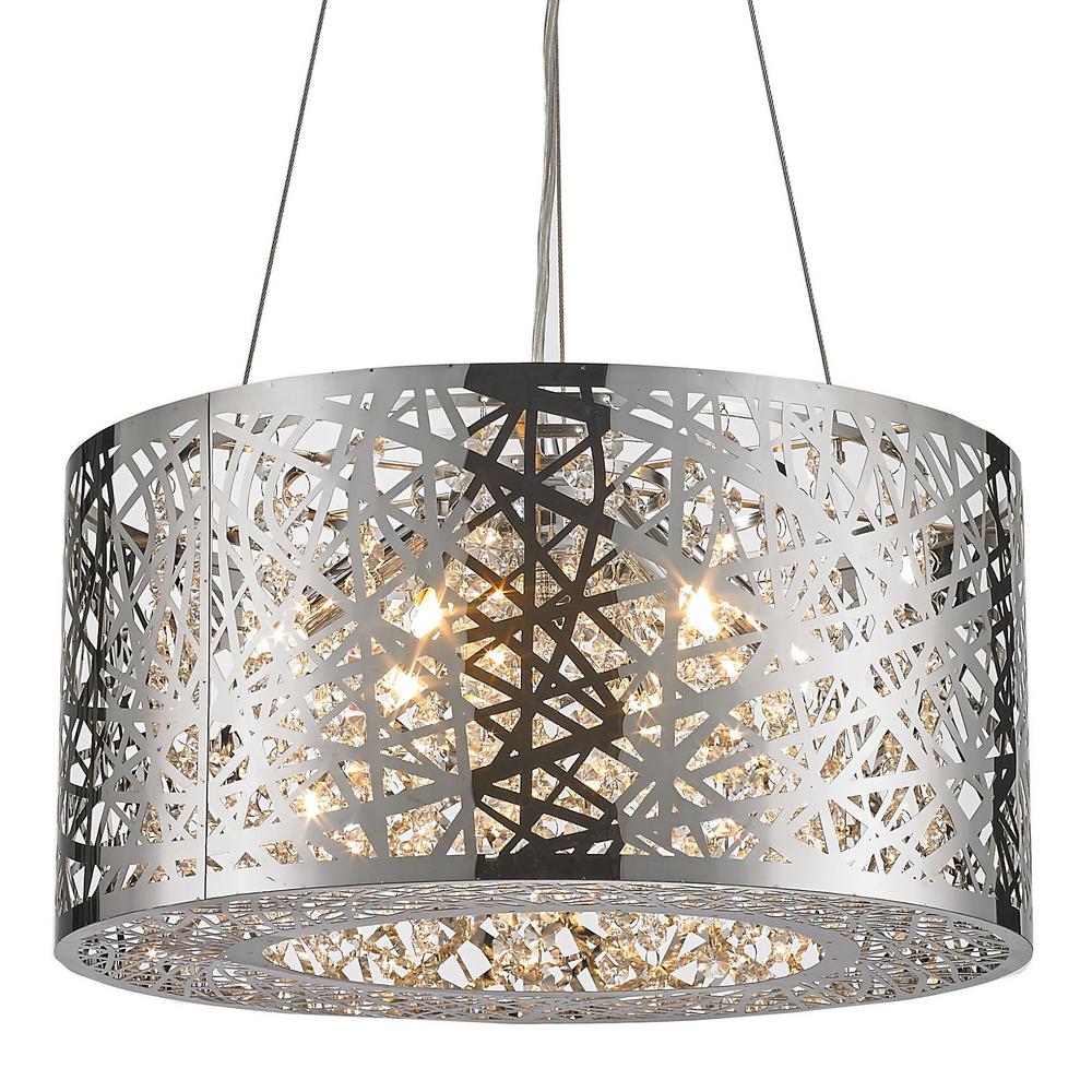 Worldwide Lighting Aramis Collection 6 Light Polished Chrome Chandelier With Clear Crystal W83143c16 The Home Depot Worldwide Lighting Aramis Collection 6