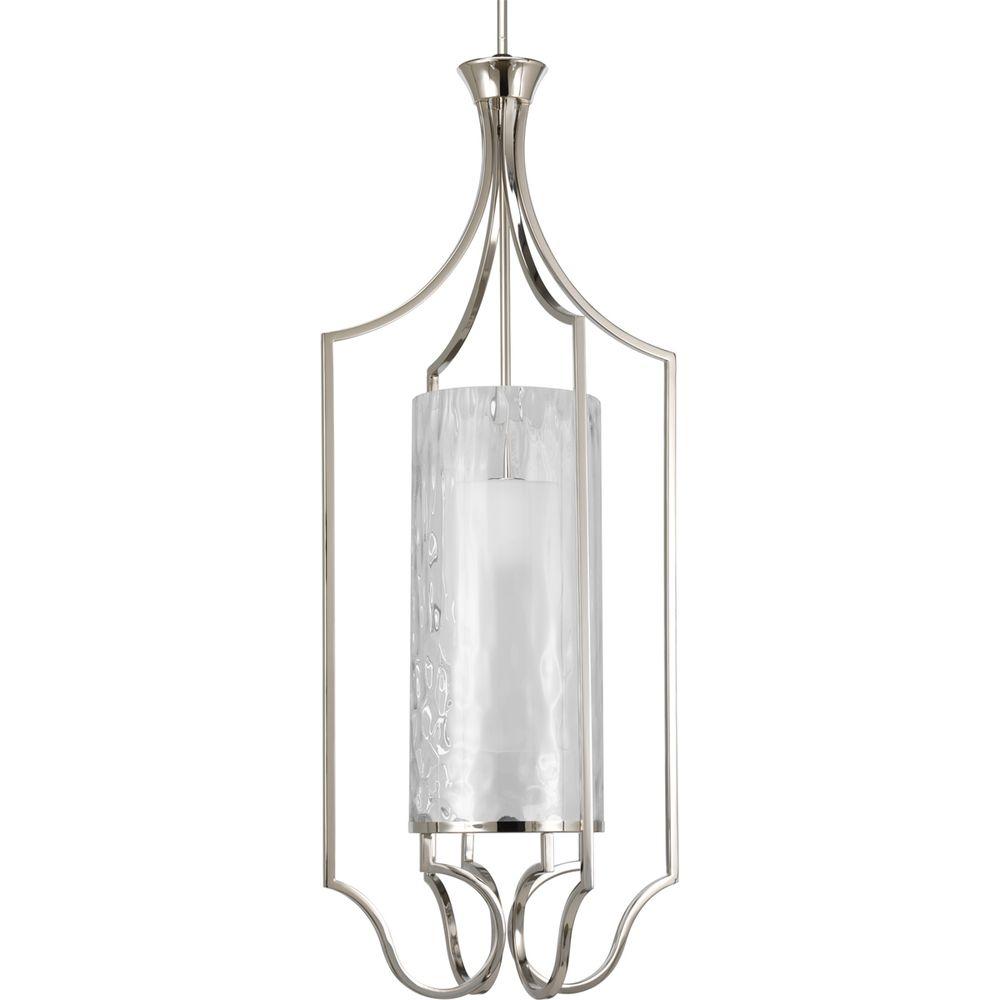 Progress Lighting Caress Collection 1-Light Polished Nickel Foyer Pendant