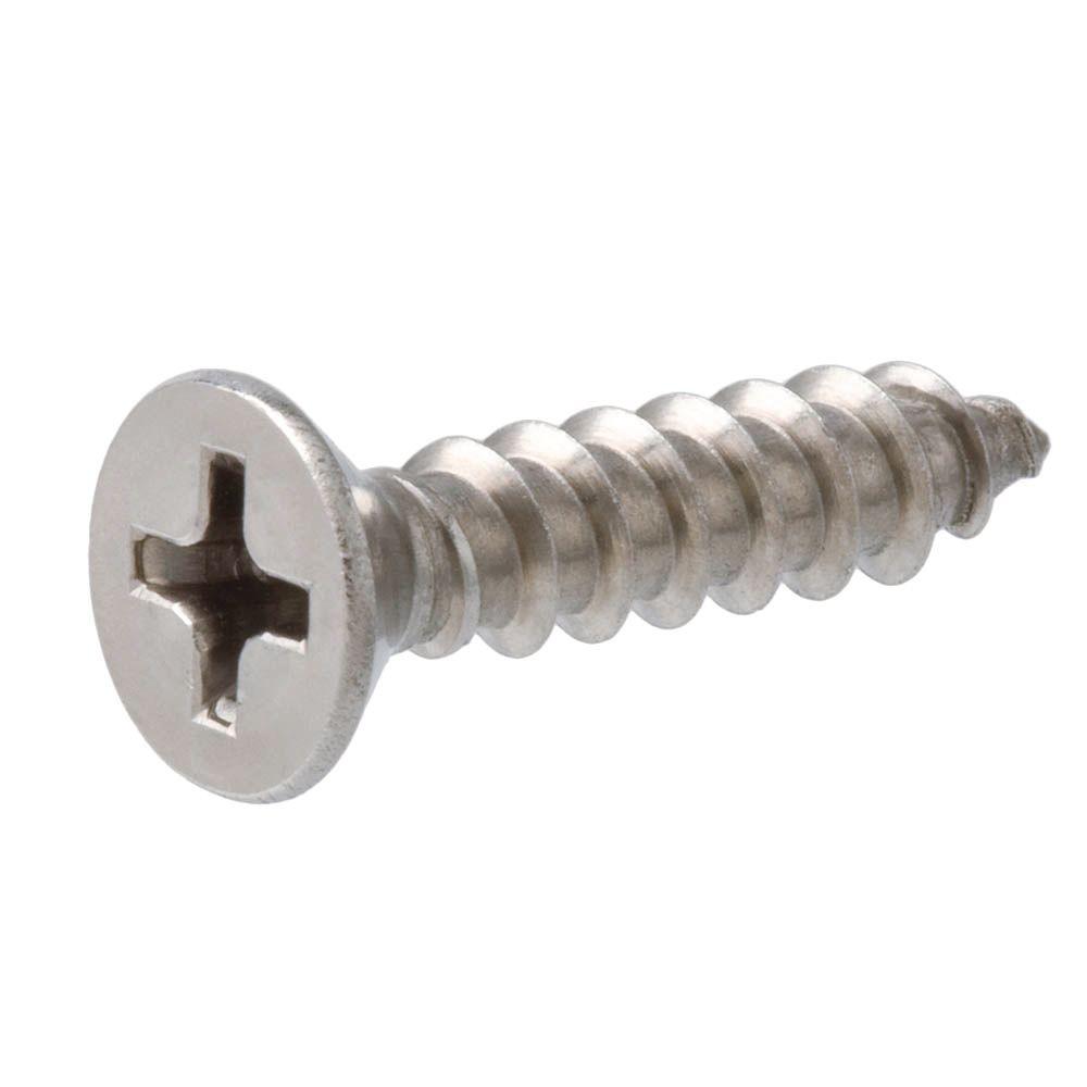 Stainless Steel Metal Sheet Flat Square drive Screw #8 x 1 1/2" pack of 50