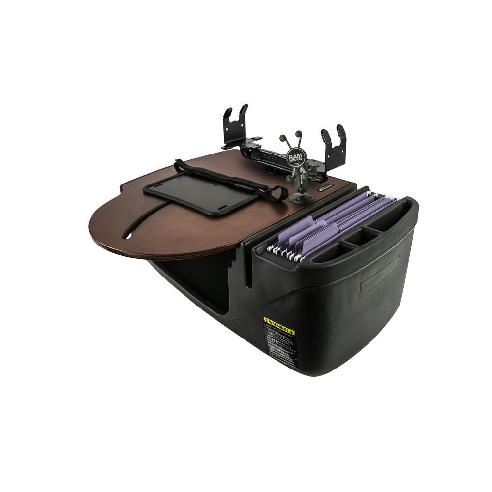 AutoExec AEGrip-04P-MAH Car Desk Mahogany Finish with X-Grip Phone Mount and Printer Stand 1 Pack
