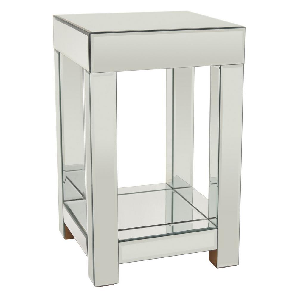 26 In Mirrored Side Table Transpa