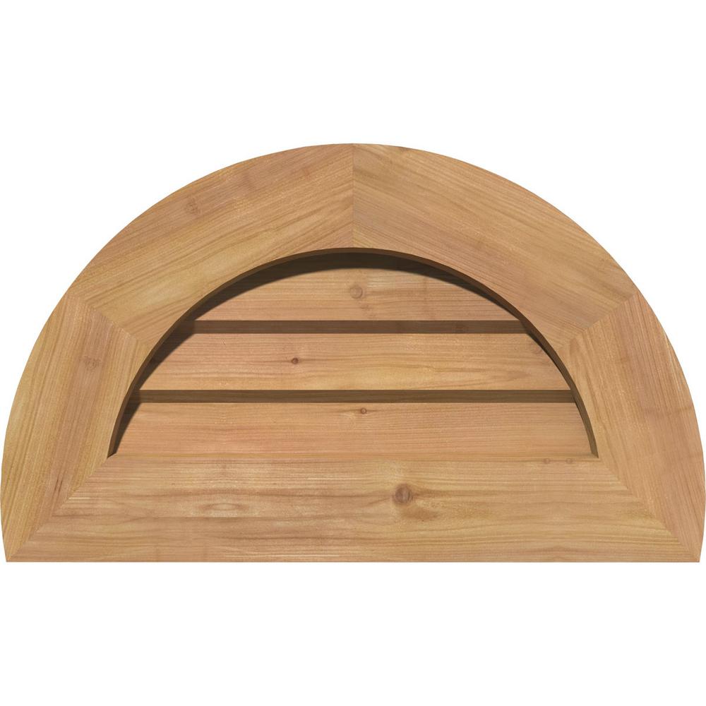 Ekena Millwork 25 In X 15 In Decorative Half Round Gable Vent