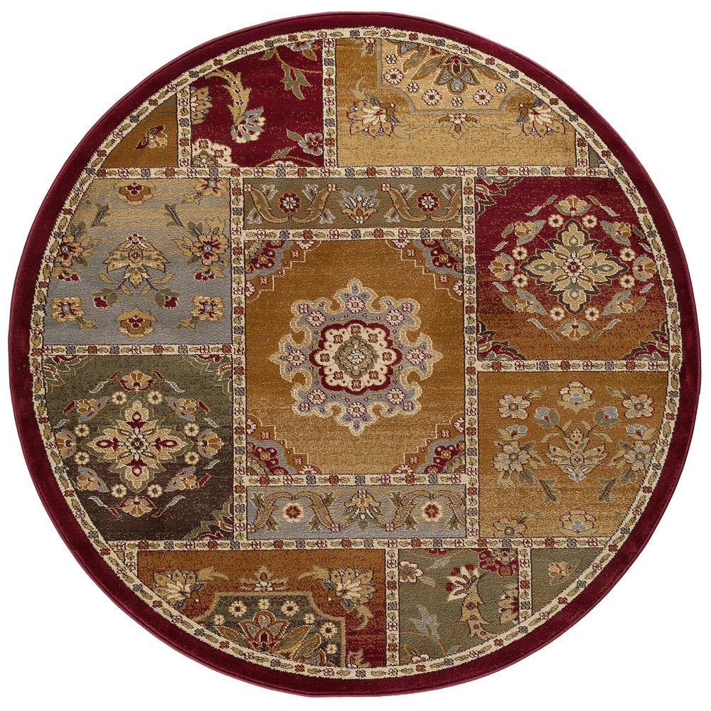 Tayse Rugs Impressions Multi 5 Ft X Round Indoor Area Rug Round Indoor Area Rug
