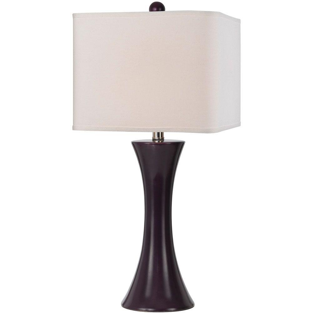 ORE International 26 in. Ceramic Burgundy Table Lamp6118BG The Home