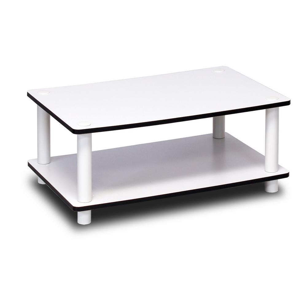 Furinno Just White 2 Tier Coffee Table WH EX WH
