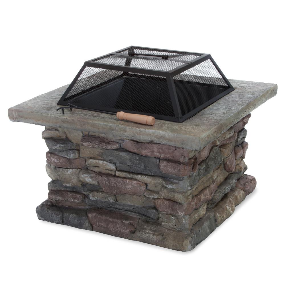 Pedestal Base Wood Fire Pits Outdoor Heating The Home Depot