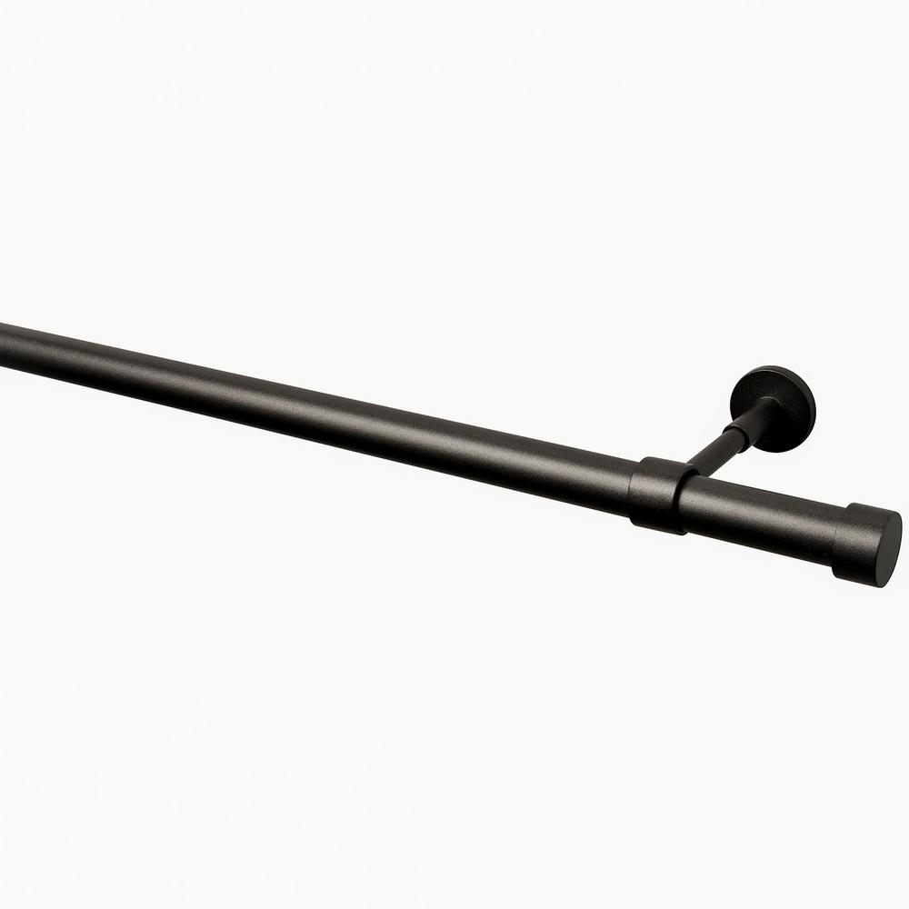Ltl Home S 95 In Intensions Single Curtain Rod Kit 95 In Intensions Single Curtain Rod Kit Anthracite With Cap Finials And Adjule Brackets