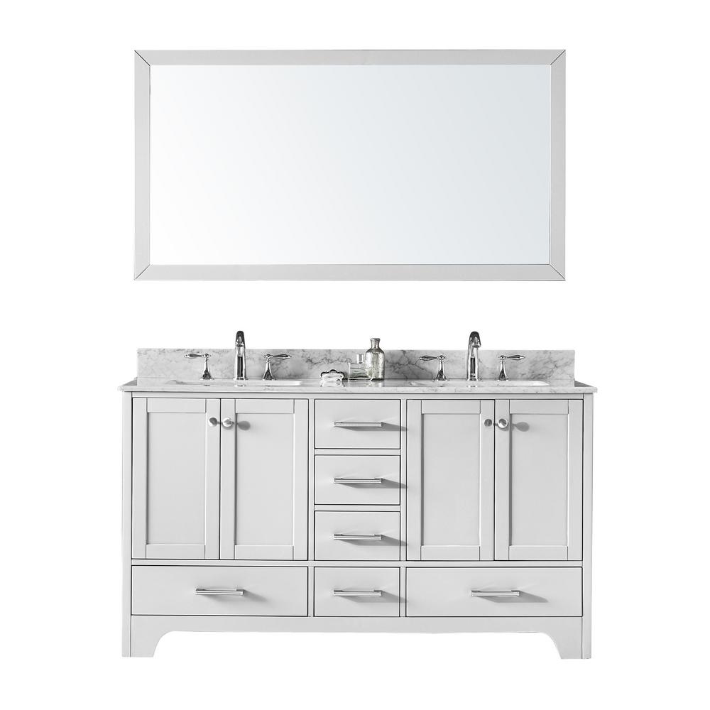 Exclusive Heritage Bathroom Vanities Bath The Home Depot Double Sink Bathroom Vanity In White With Carrara Marble Top And Mirror