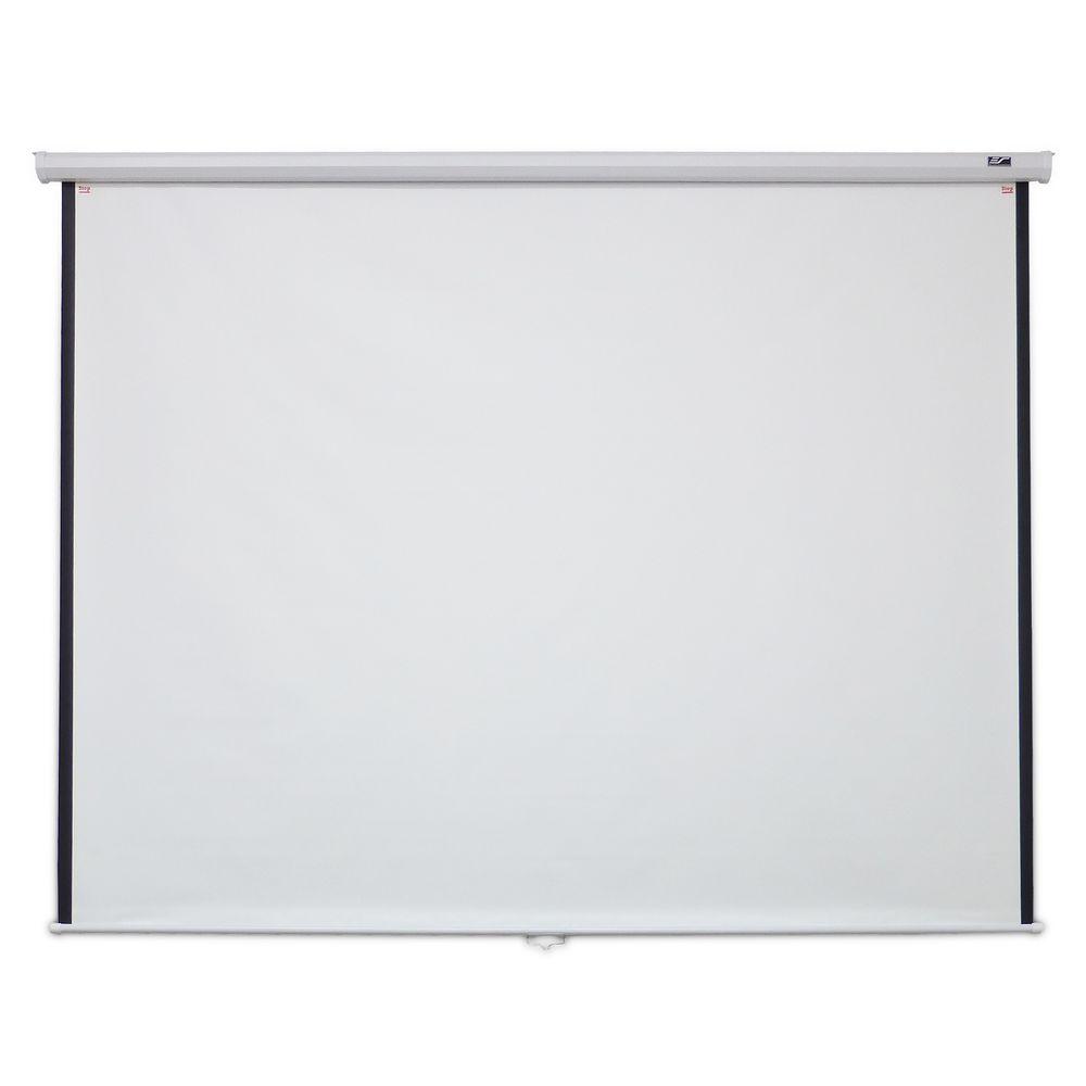 100 In 60 In H X 80 In W Manual Pull Down Wall And Ceiling Projection Screen With White Case