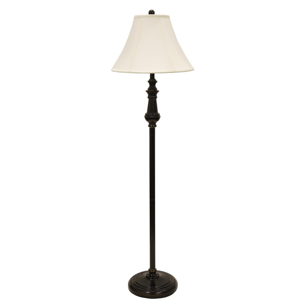 Decor Therapy Adele Sculpted 59 5 In Bronze Floor Lamp With Linen Shade