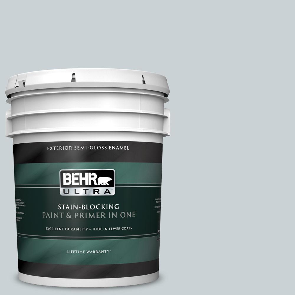 BEHR ULTRA 5 gal. N4901 Absolute Zero SemiGloss Enamel Exterior