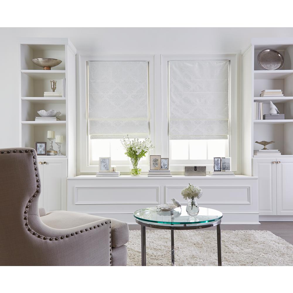 Cut To Size Ivory Cordless Room Darkening Energy Efficient Polyester Roman Shades 34 In W X 64 In L