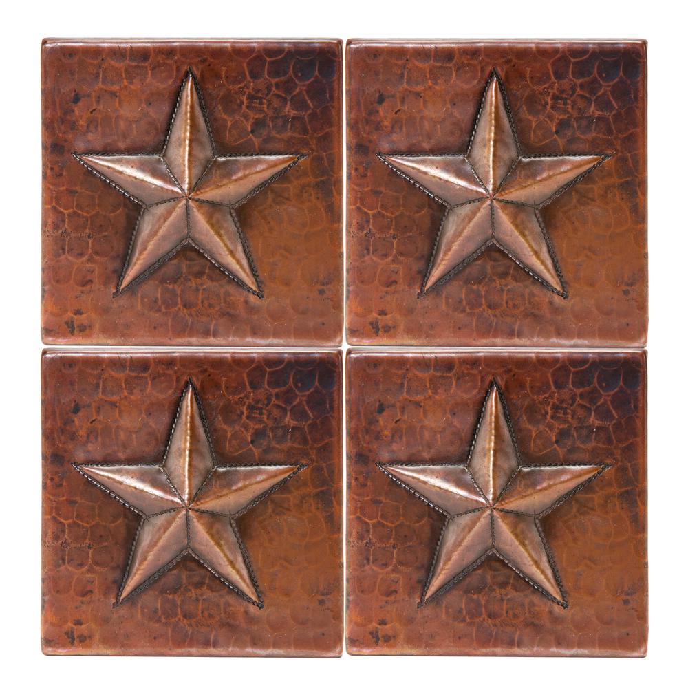 Premier Copper Products 4 In X 4 In Hammered Copper Star