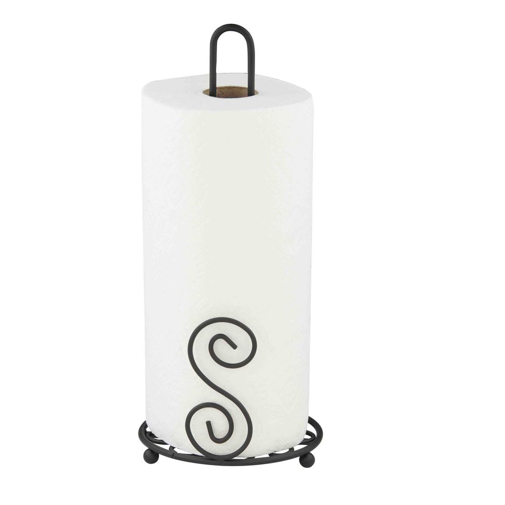 Black Paper Towel Holders Countertop Storage The Home Depot