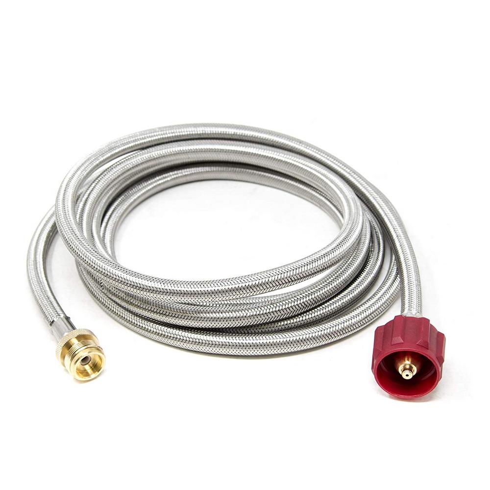 12 ft. 1 lb. to 20 lbs. Steel Braided Propane Adapter Hose Converter
