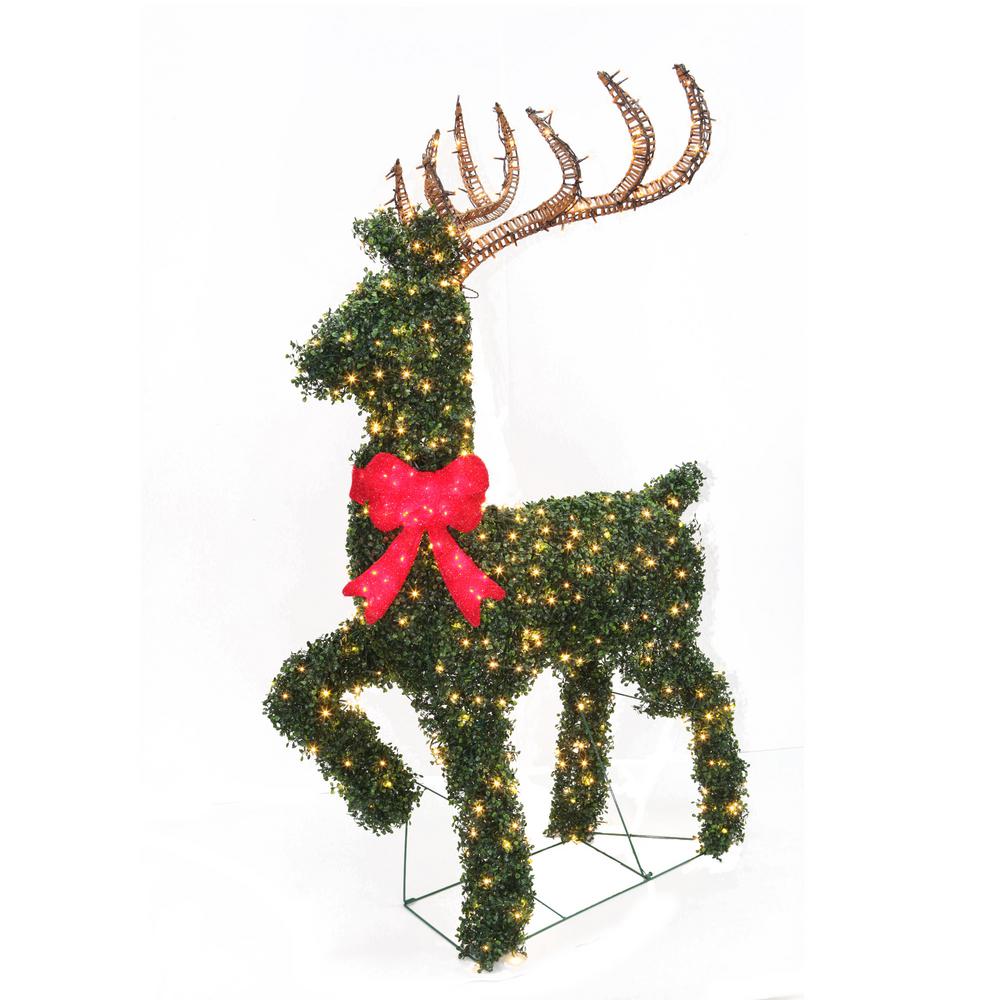 Topiary Deer Sculpture with Warm White Lights