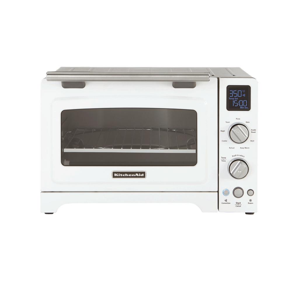 KitchenAid 2000 W 4Slice White Convection Toaster Oven with NonStick Pan, Broiling Rack and