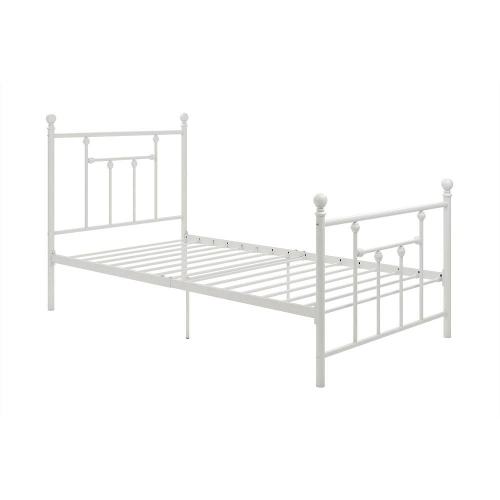 DHP Mia White Twin Size Metal Bed Frame DE74233 - The Home Depot