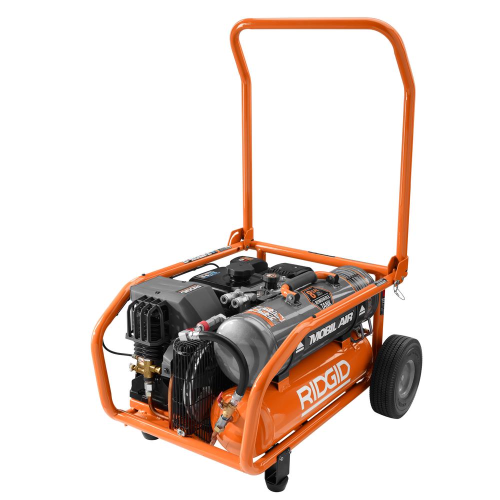 RIDGID 8 Gal. Portable Gas Power Zero Gravity Air Compressor