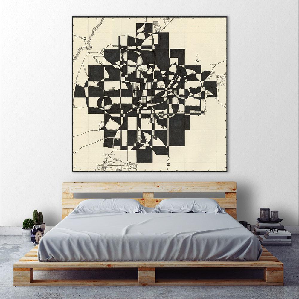 54 In X 54 In Modern Map Of Atlanta By Nikki Galapon Canvas Wall Art Wag153818a2 The Home Depot