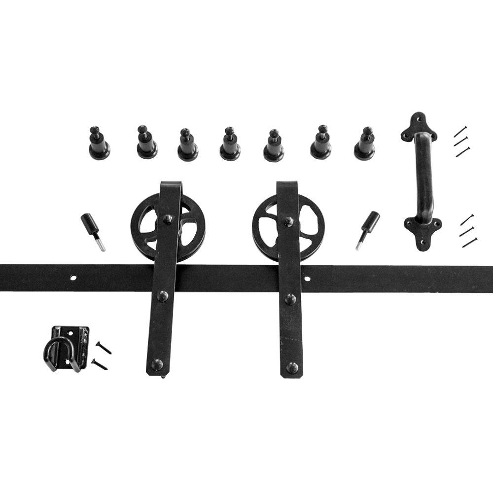 Heavy Duty Strap Black Rolling Barn Door Hardware KitHPIDHP2000 The Home Depot