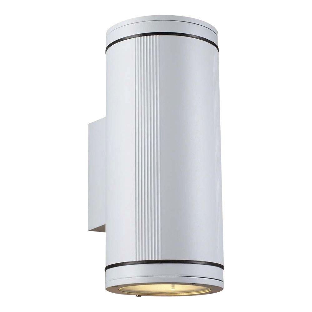 Plc Lighting 2 Light Outdoor White Wall Lantern Sconce With Clear Gl Plc Lighting 2 Light Outdoor White Wall Lantern Sconce With Clear Gl
