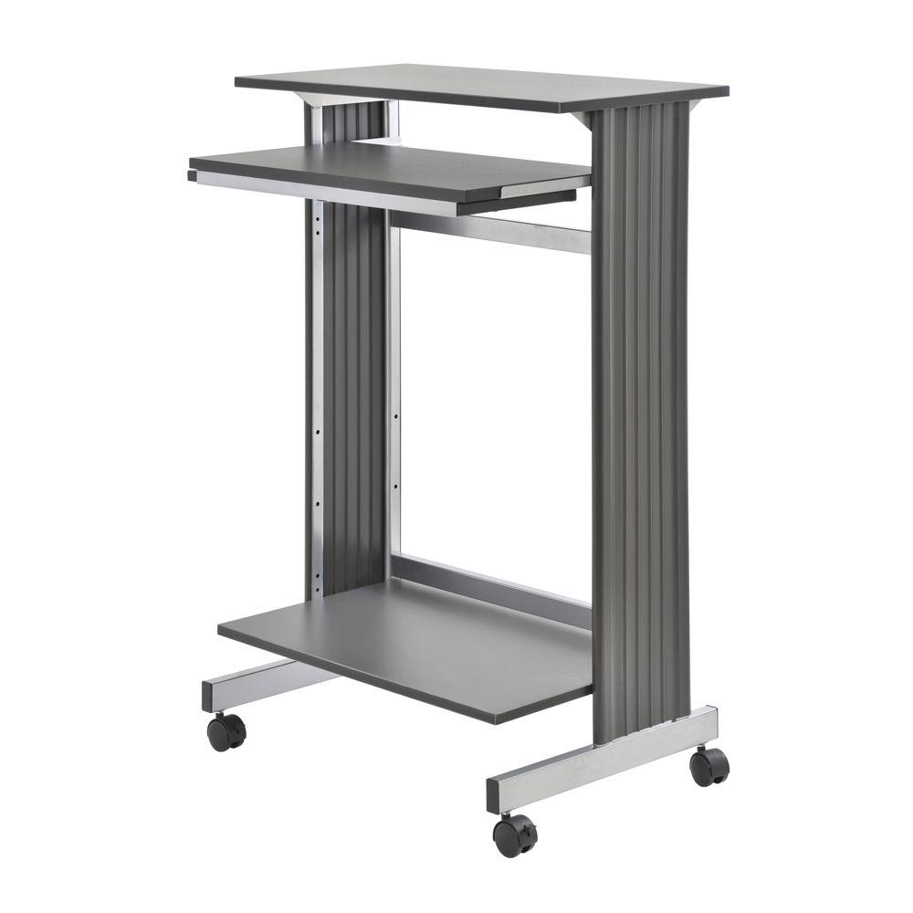 UPC 025719643867 product image for Buddy Products 29.3 in. Rectangular Charcoal/Silver Standing Desks with Adjustab | upcitemdb.com
