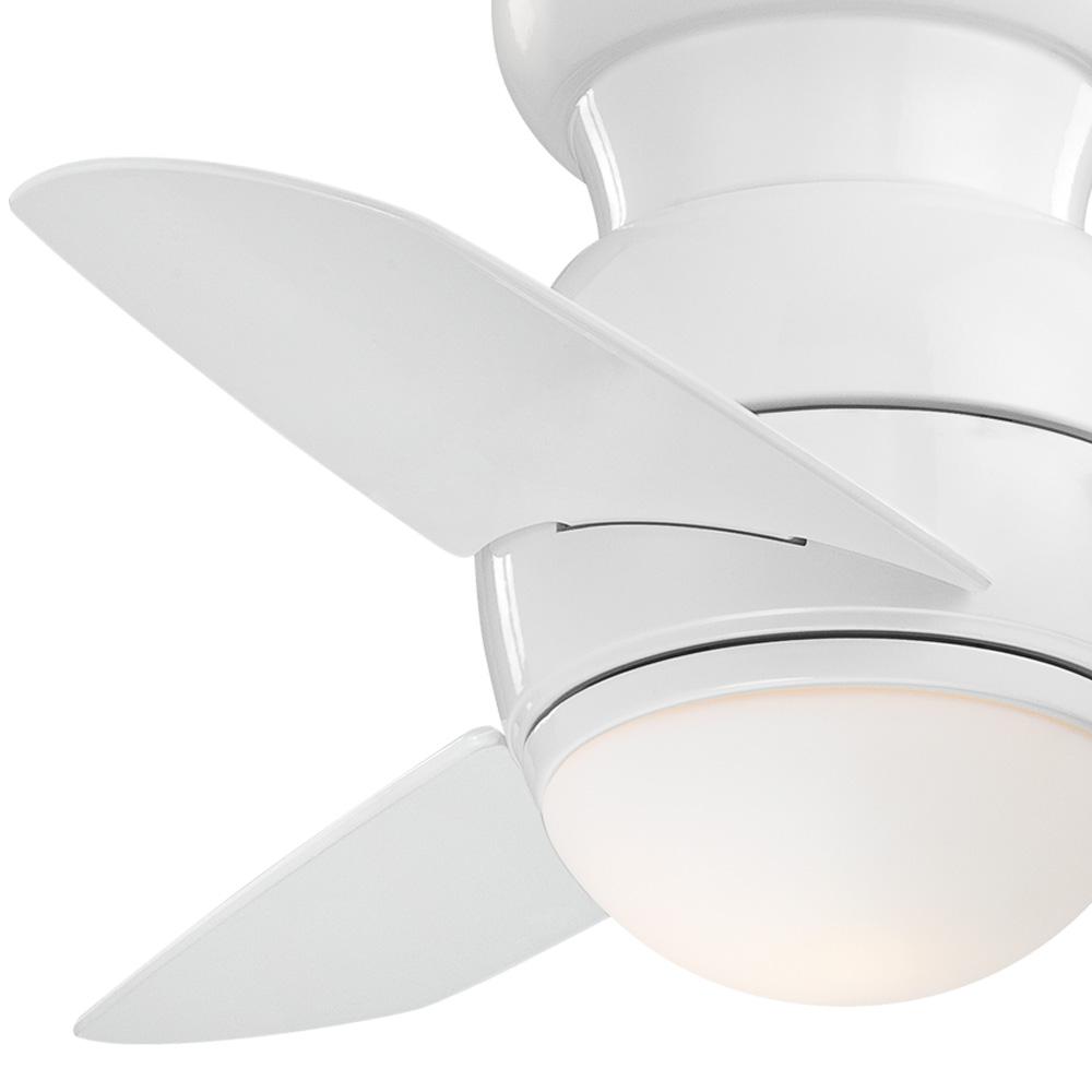 Minka Aire F510-BS Brushed Steel Spacesaver 26/" Ceiling Fan W//Light /&Wall Switch