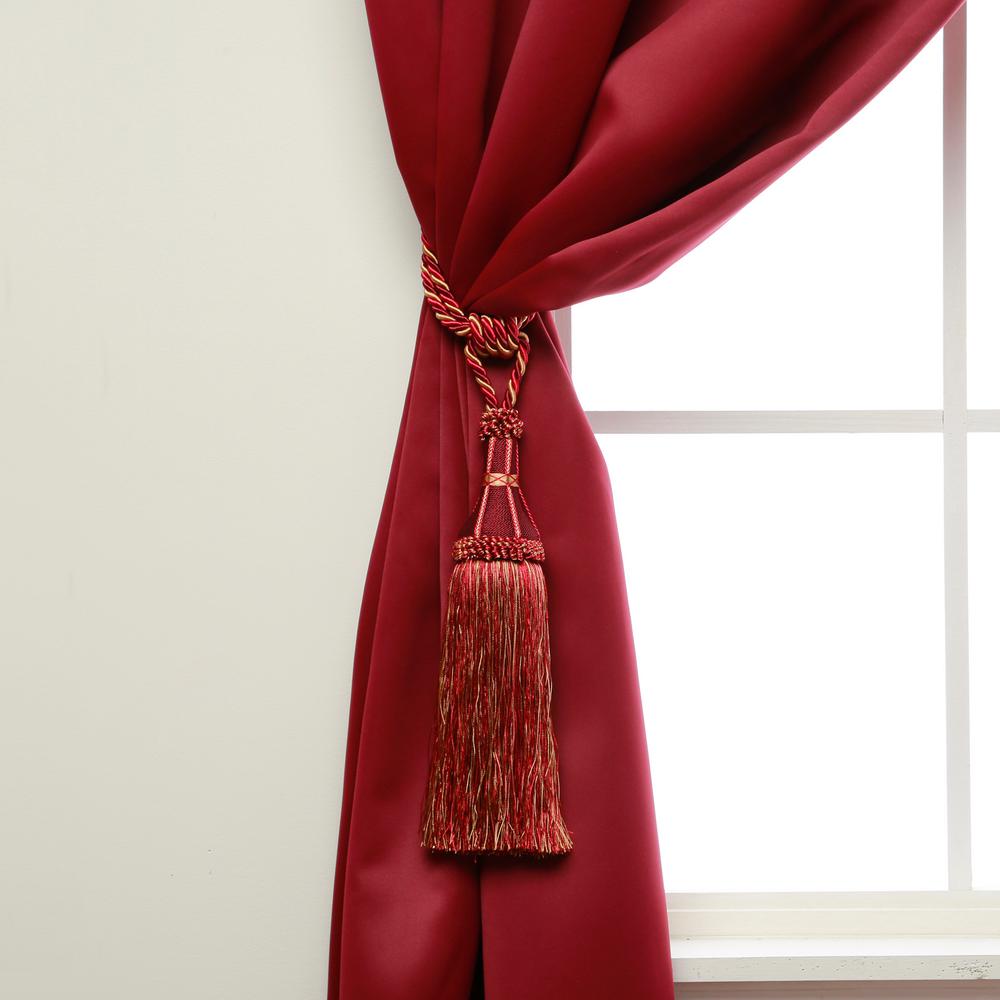 Best Home Fashion Handcrafted 32 In L Wine Modern Tassel Curtain