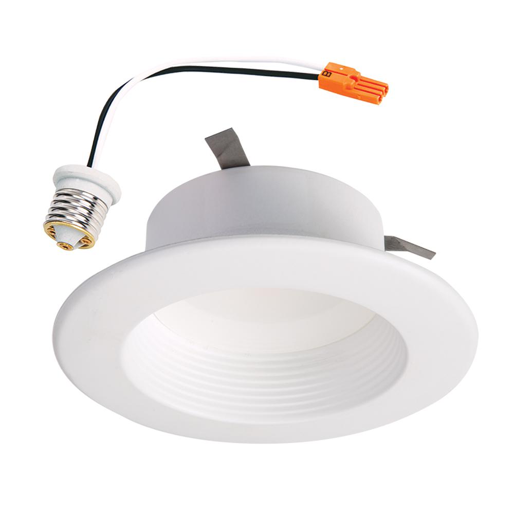 Halo 4 in. White Integrated LED Recessed Downlight Trim with Selectable Color Temperature