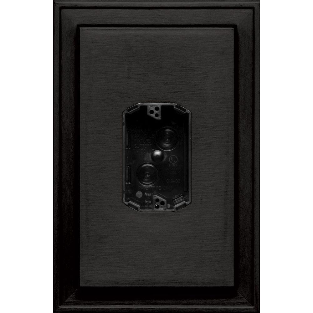 Builders Edge 8.125 in. x 12 in. 002 Black Jumbo Electrical Mounting