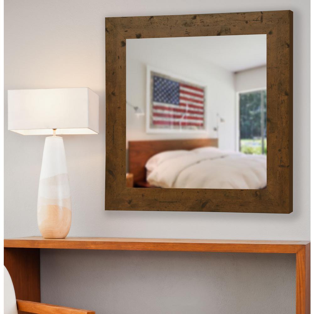 17.5 in. x 17.5 in. Rustic Light Walnut Vanity Square Vanity Wall