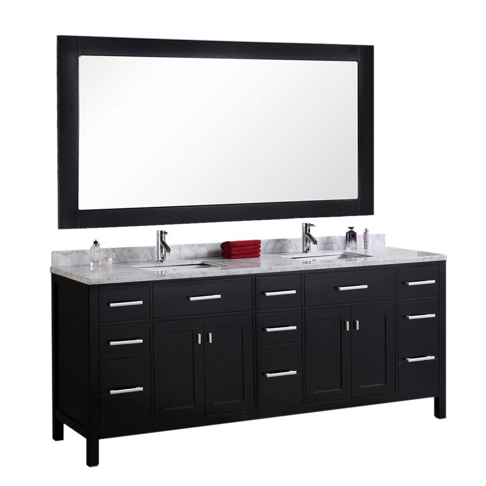 Design Element London 78 In W X 22 In D Vanity In Espresso With