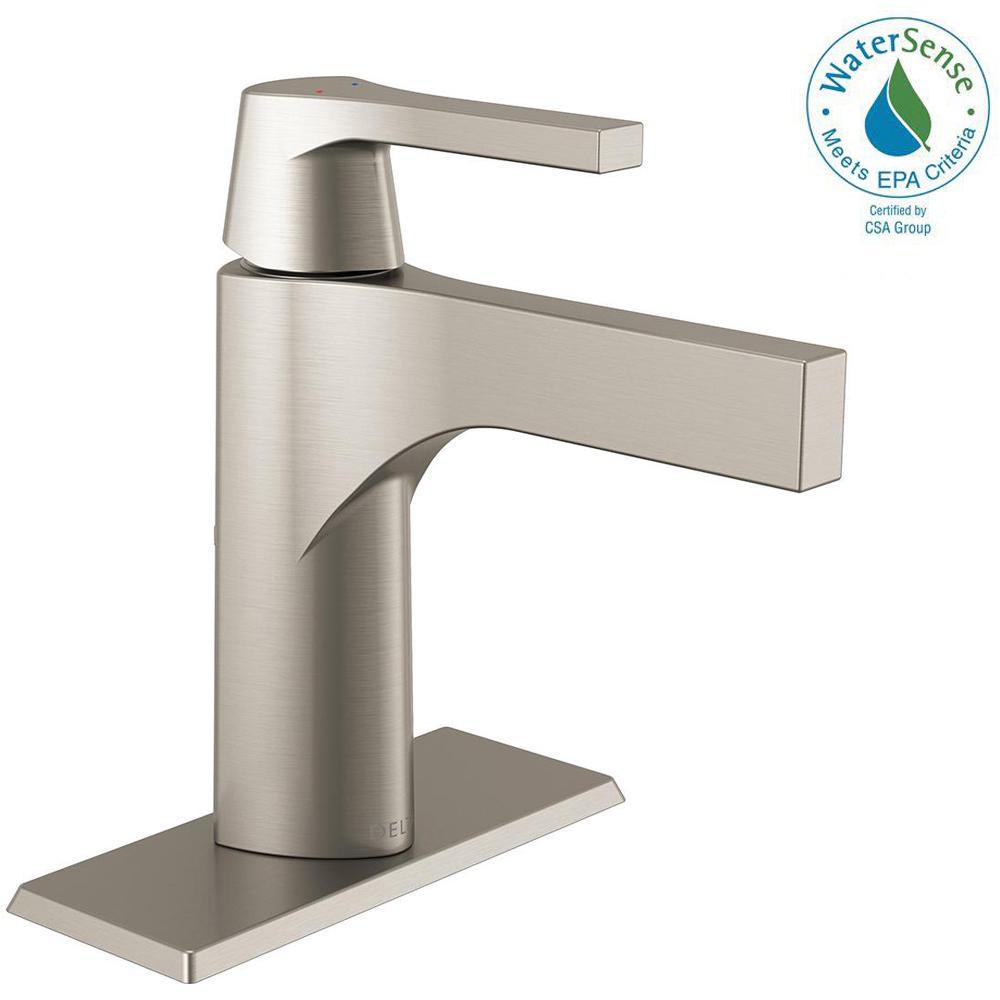 Delta Zura Single Hole SingleHandle Bathroom Faucet in Stainless574