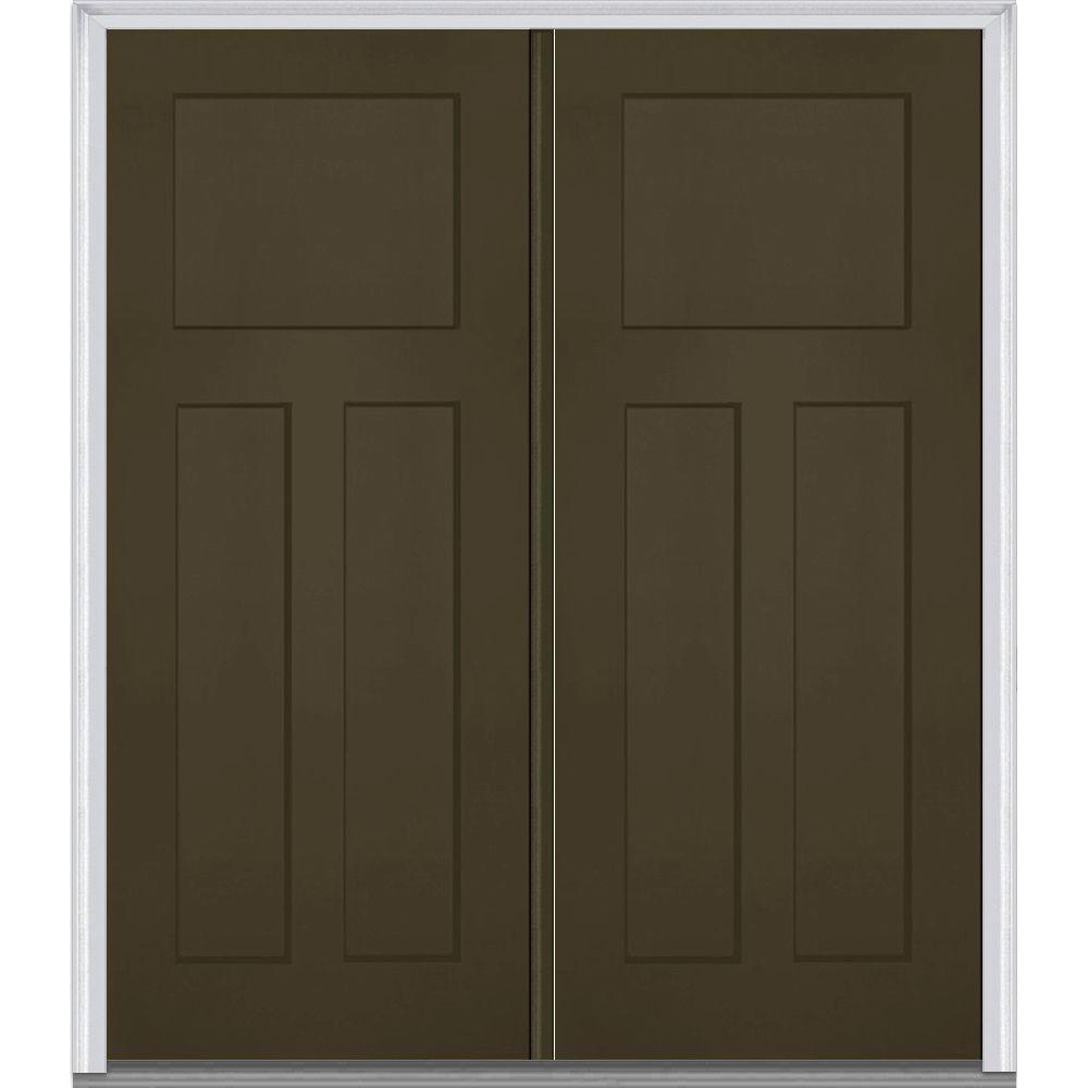 MMI Door 72 in. x 80 in. Classic Right-Hand Inswing Craftsman 3-Panel ...