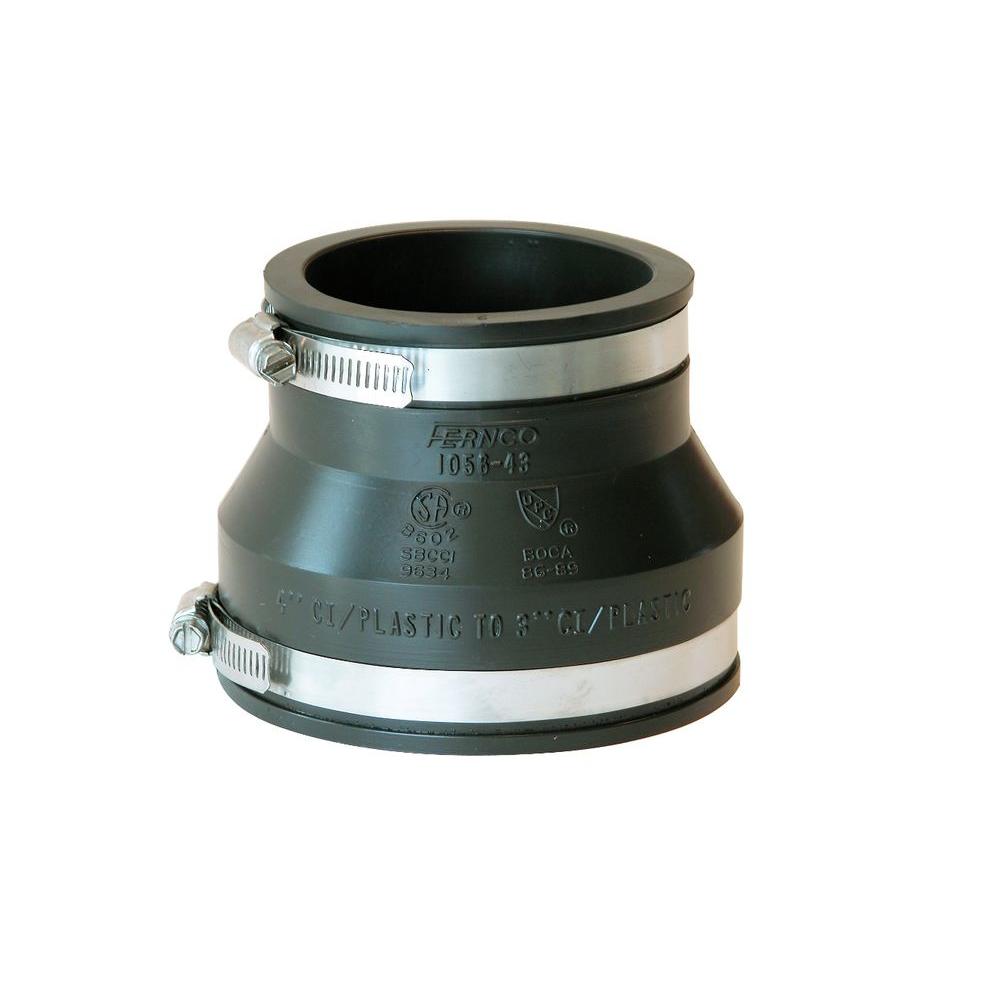4 in. x 3 in. PVC DWV Mechanical Flexible CouplingP105643 The Home