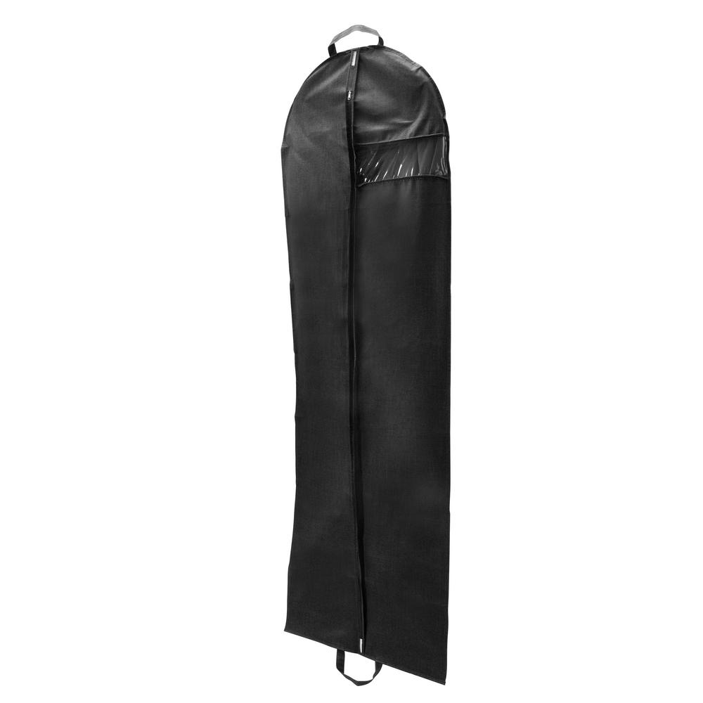 simplify-24-in-x-72-in-gown-garment-bag-26823-black-the-home-depot