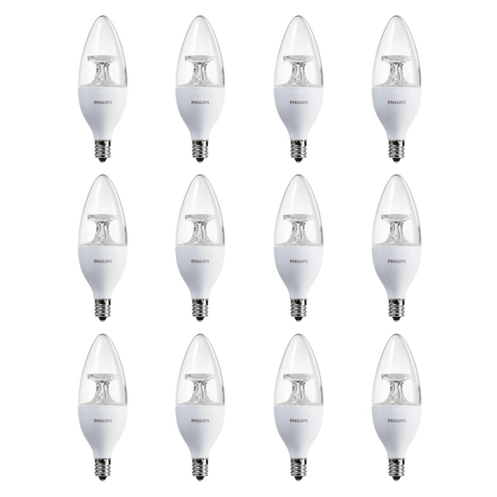 40-Watt Equivalent 4.5-Watt Philips LED Dimmable B11 Clear Candle Light Bulb: 300-Lumen 2700-Kelvin E12 Base Soft White