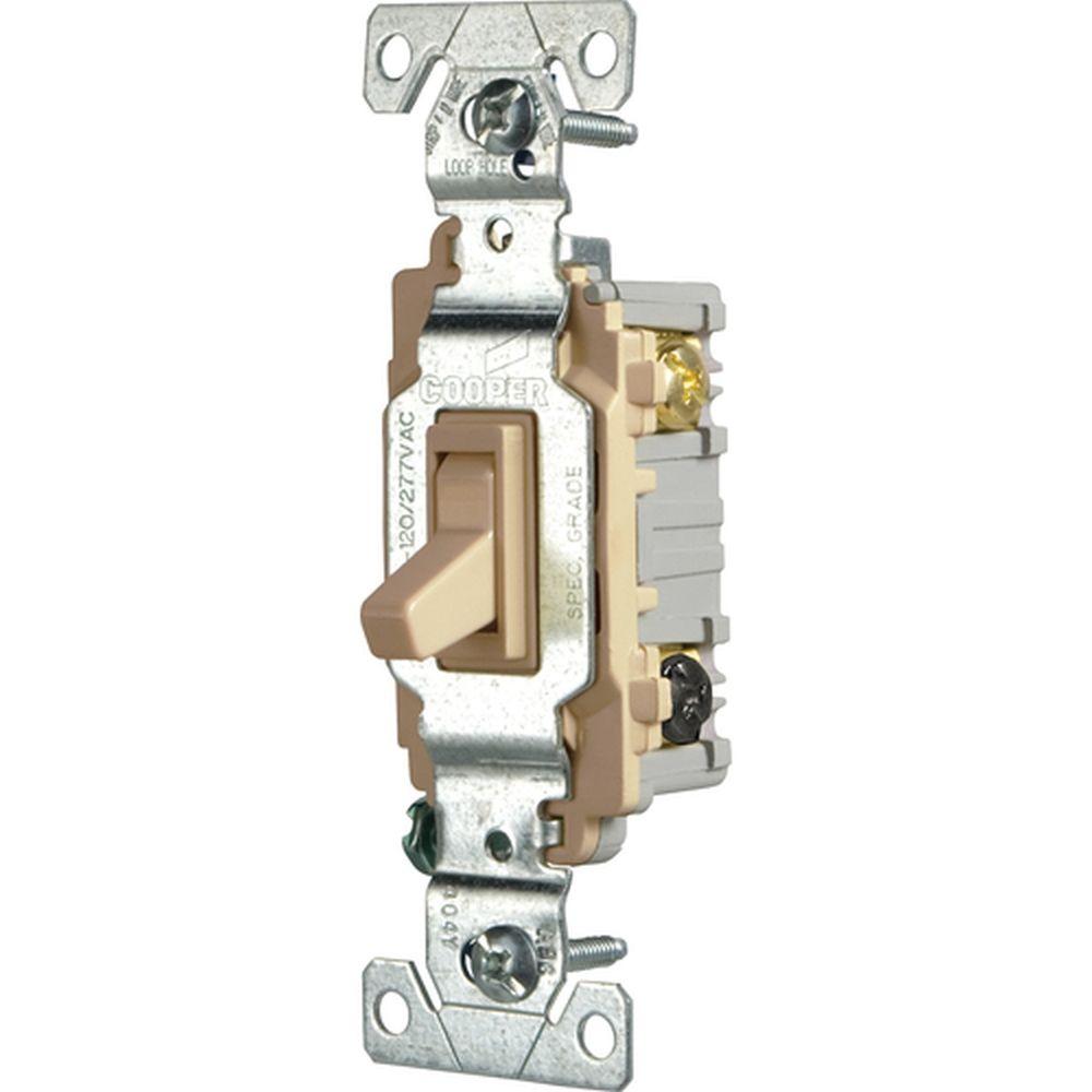 Eaton Commercial Grade 15 Amp 3-Way Toggle Switch with ...