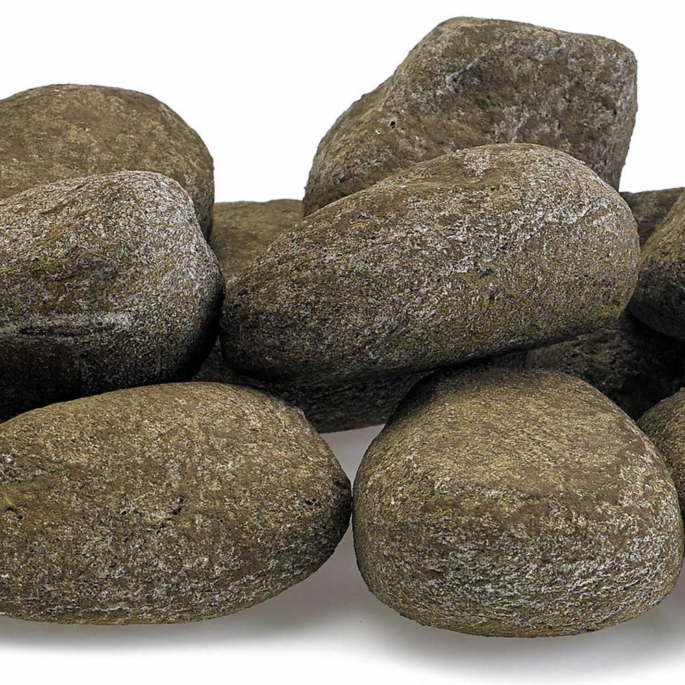 American Fire Glass Nutmeg Brown Lite Stones 15 Stone Set Includes 2 lbs. Small Lava Rock
