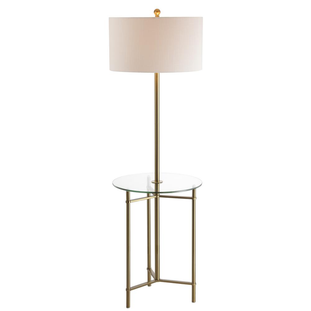 glass end table with lamp