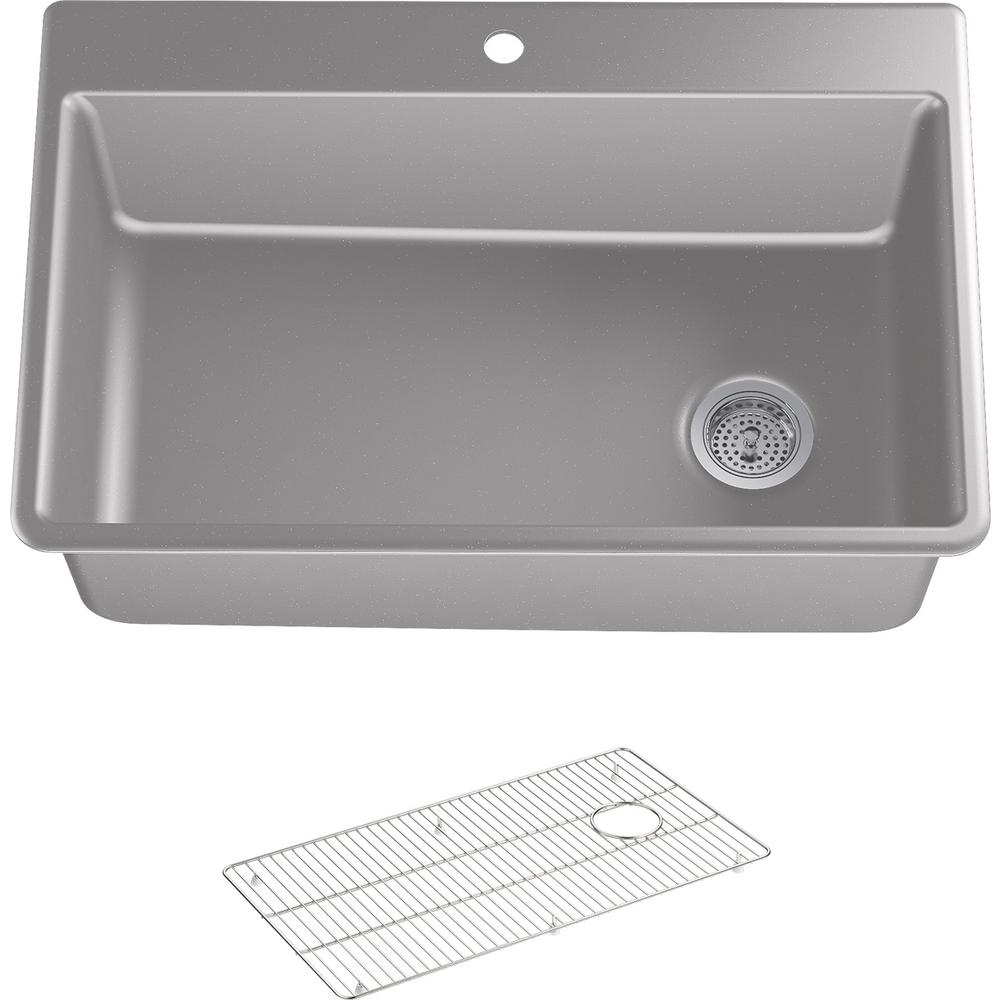 cairn sink undermount matte kitchen bowl kohler composite granite kit grey single double