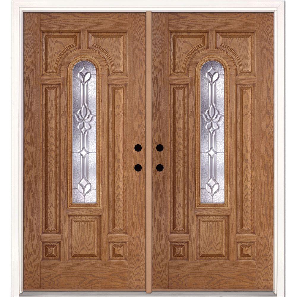 Feather River Doors 74 In X 81 625 Medina Zinc Center Arch Lite Feather River Doors 74 In X 81 625 Medina Zinc Center Arch Lite Stained