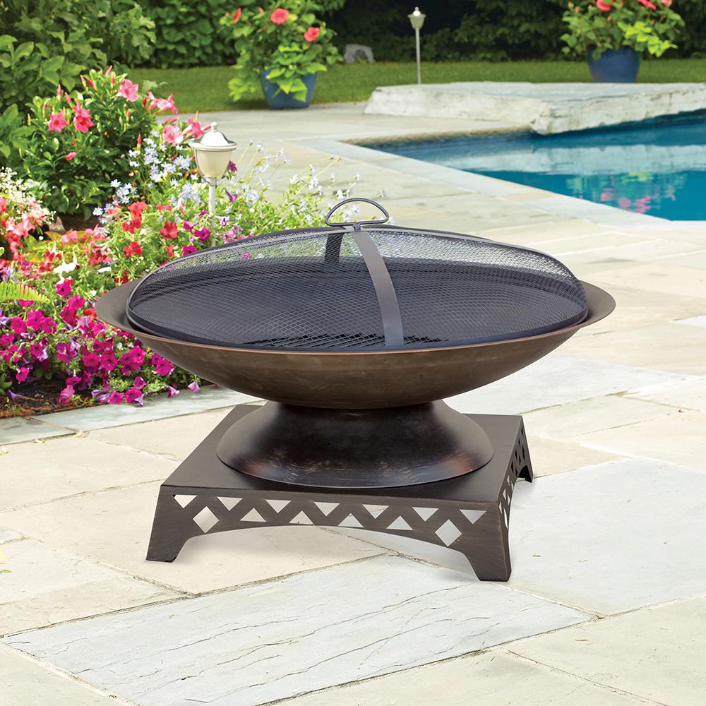 Endless Summer 30 In Diameter Bronze Finish Wood Burning Fire Pit