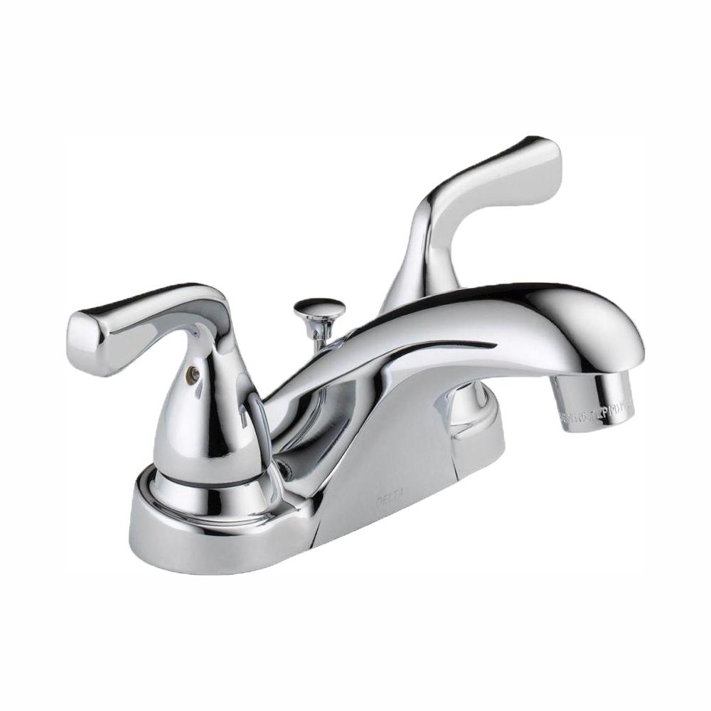 Delta Foundations 4 In Centerset 2 Handle Bathroom Faucet In Chrome B2511lf Ppu Eco The Home Depot