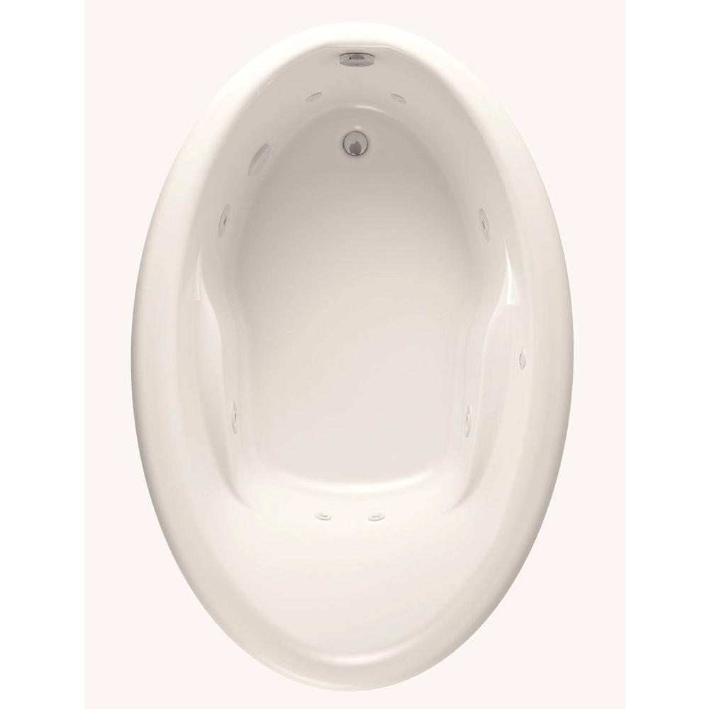 Aquatic Starla 60 in. Acrylic Reversible Drain Oval DropIn Whirlpool